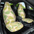 Beige Hawaii Plumeria Lei With Tropical Leaves Car Seat Cover