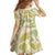 Beige Hawaii Plumeria Lei With Tropical Leaves Family Matching Off The Shoulder Long Sleeve Dress and Hawaiian Shirt