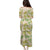 Beige Hawaii Plumeria Lei With Tropical Leaves Family Matching Puletasi and Hawaiian Shirt