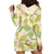 Beige Hawaii Plumeria Lei With Tropical Leaves Hoodie Dress