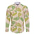 Beige Hawaii Plumeria Lei With Tropical Leaves Long Sleeve Button Shirt