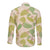 Beige Hawaii Plumeria Lei With Tropical Leaves Long Sleeve Button Shirt