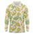 Beige Hawaii Plumeria Lei With Tropical Leaves Long Sleeve Polo Shirt