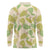 Beige Hawaii Plumeria Lei With Tropical Leaves Long Sleeve Polo Shirt