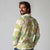 Beige Hawaii Plumeria Lei With Tropical Leaves Long Sleeve Polo Shirt