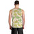 Beige Hawaii Plumeria Lei With Tropical Leaves Men Tank Top