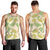 Beige Hawaii Plumeria Lei With Tropical Leaves Men Tank Top