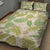 Beige Hawaii Plumeria Lei With Tropical Leaves Quilt Bed Set