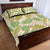 Beige Hawaii Plumeria Lei With Tropical Leaves Quilt Bed Set