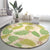 Beige Hawaii Plumeria Lei With Tropical Leaves Round Carpet