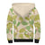 Beige Hawaii Plumeria Lei With Tropical Leaves Sherpa Hoodie