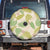 Beige Hawaii Plumeria Lei With Tropical Leaves Spare Tire Cover