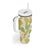 Beige Hawaii Plumeria Lei With Tropical Leaves Tumbler With Handle