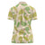 Beige Hawaii Plumeria Lei With Tropical Leaves Women Polo Shirt