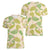 Beige Hawaii Plumeria Lei With Tropical Leaves Women V-Neck T-Shirt