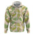 Beige Hawaii Plumeria Lei With Tropical Leaves Zip Hoodie