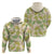 Beige Hawaii Plumeria Lei With Tropical Leaves Zip Hoodie