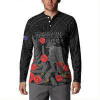 Personalised New Zealand ANZAC Day Button Sweatshirt Lest We Forget Soldier Memorial