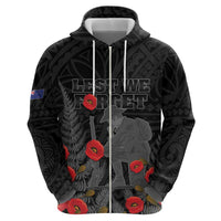 Personalised New Zealand ANZAC Day Hoodie Lest We Forget Soldier Memorial
