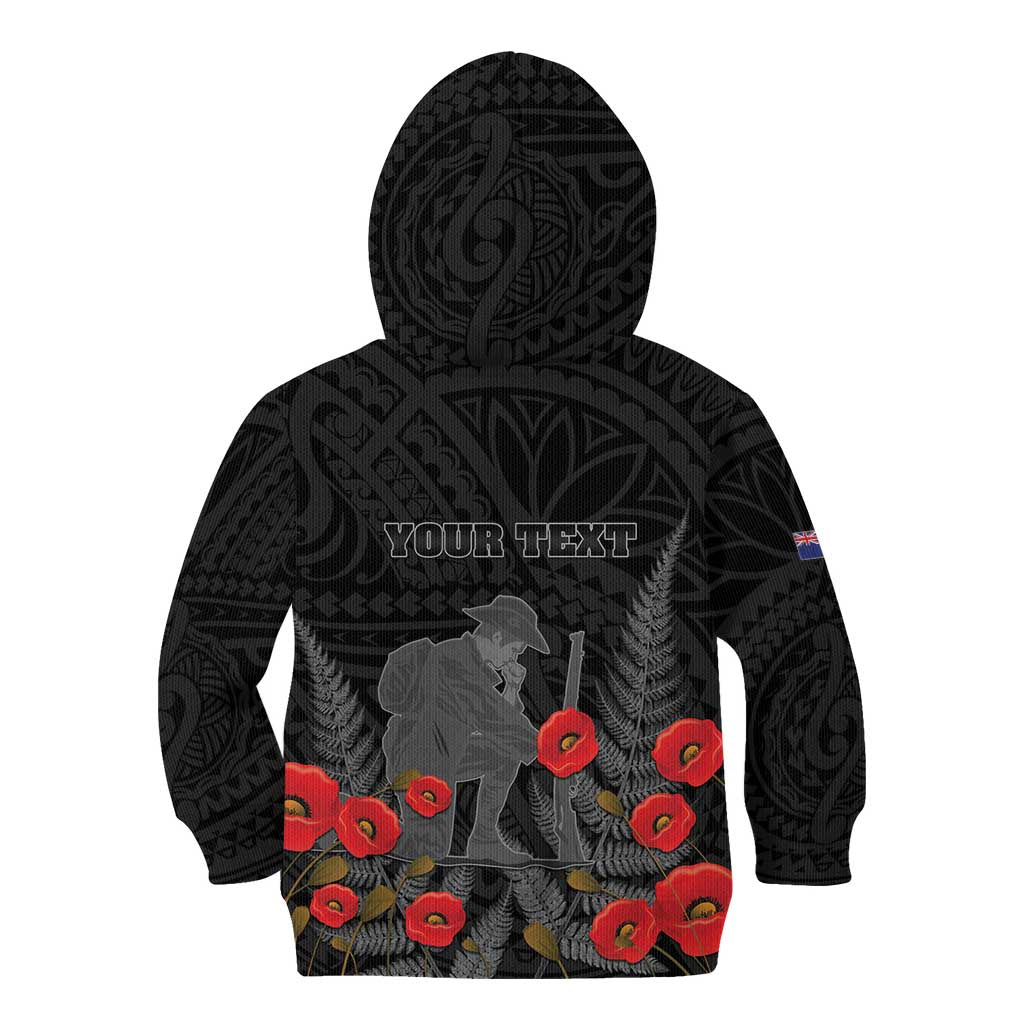 Personalised New Zealand ANZAC Day Kid Hoodie Lest We Forget Soldier Memorial LT15 - Polynesian Pride