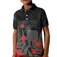 Personalised New Zealand ANZAC Day Kid Polo Shirt Lest We Forget Soldier Memorial