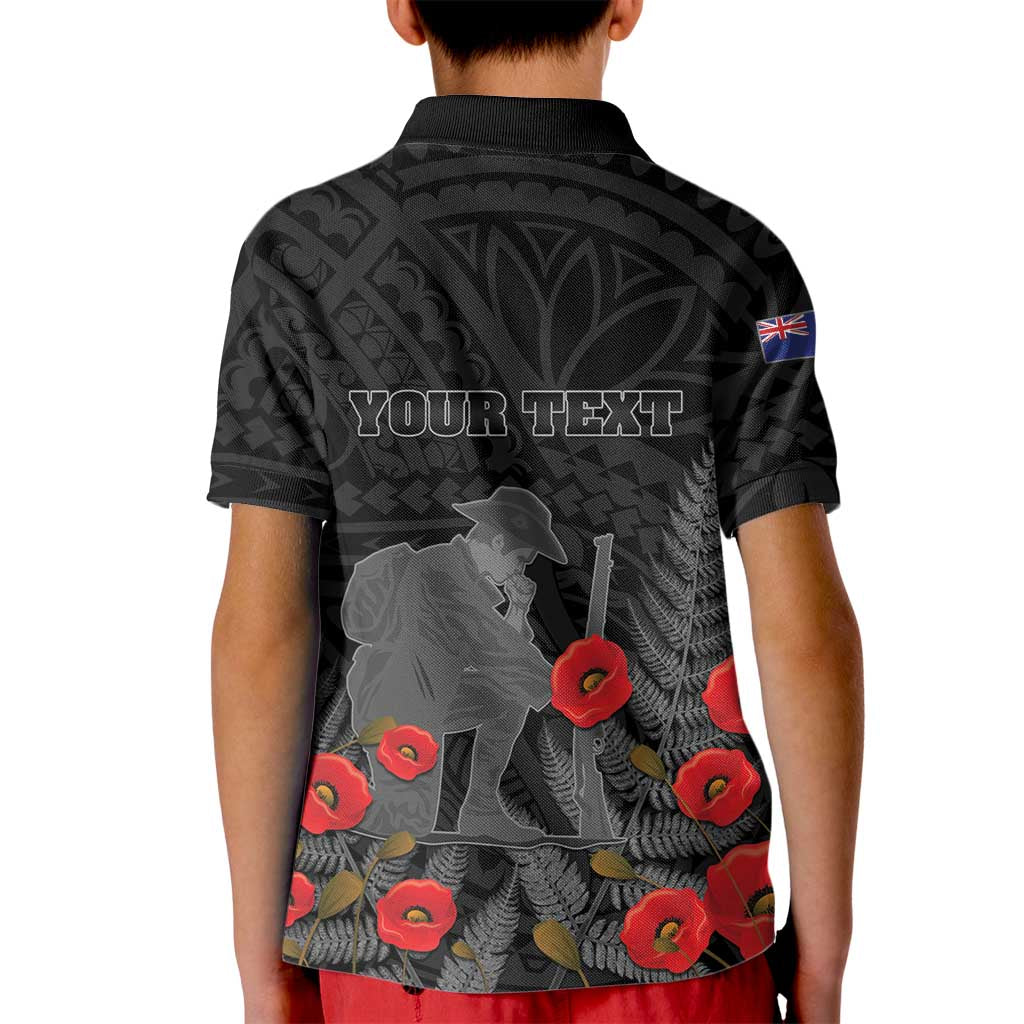 Personalised New Zealand ANZAC Day Kid Polo Shirt Lest We Forget Soldier Memorial