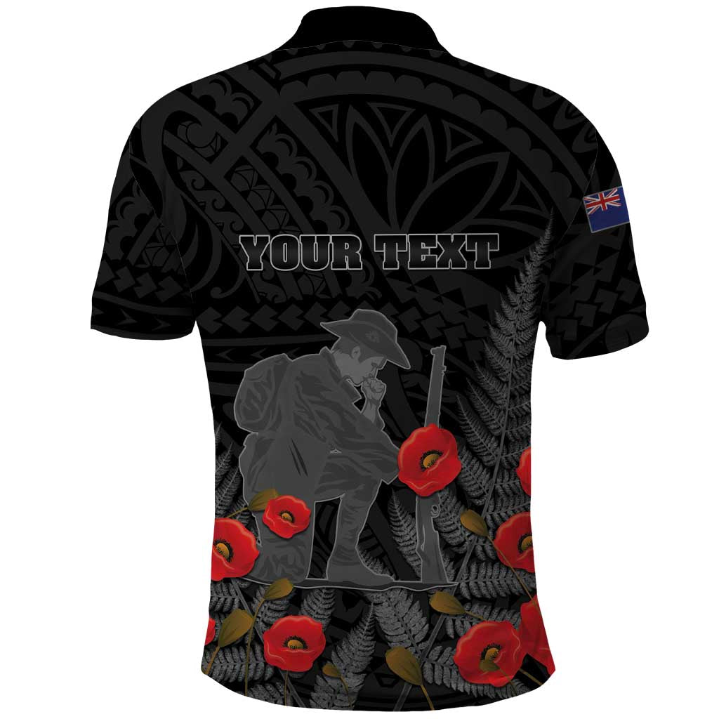 Personalised New Zealand ANZAC Day Polo Shirt Lest We Forget Soldier Memorial