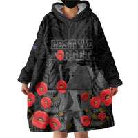 Personalised New Zealand ANZAC Day Wearable Blanket Hoodie Lest We Forget Soldier Memorial