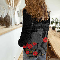 Personalised New Zealand ANZAC Day Women Casual Shirt Lest We Forget Soldier Memorial LT15 - Polynesian Pride