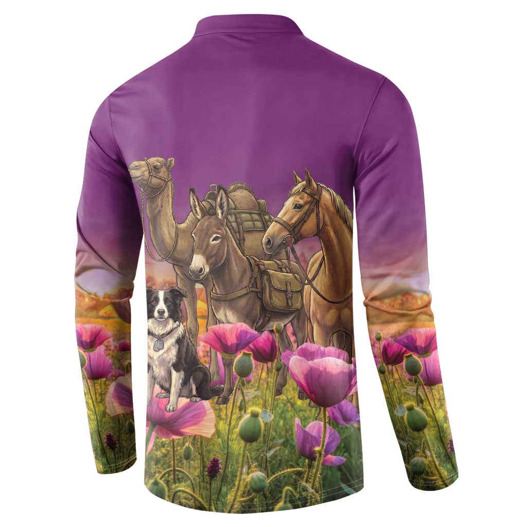 ANZAC Day Button Sweatshirt Lest We Forget The Animals Of War