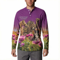 ANZAC Day Button Sweatshirt Lest We Forget The Animals Of War
