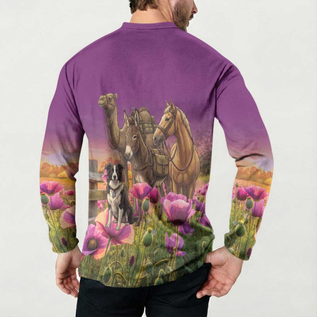 ANZAC Day Button Sweatshirt Lest We Forget The Animals Of War