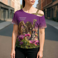 ANZAC Day Cross Shoulder Shirt Lest We Forget The Animals Of War
