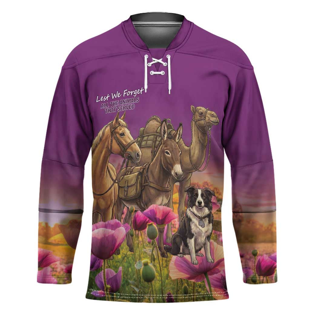 ANZAC Day Hockey Jersey Lest We Forget The Animals Of War