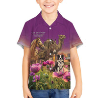 ANZAC Day Kid Hawaiian Shirt Lest We Forget The Animals Of War