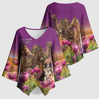 ANZAC Day Kimono Sleeve Blouse Lest We Forget The Animals Of War