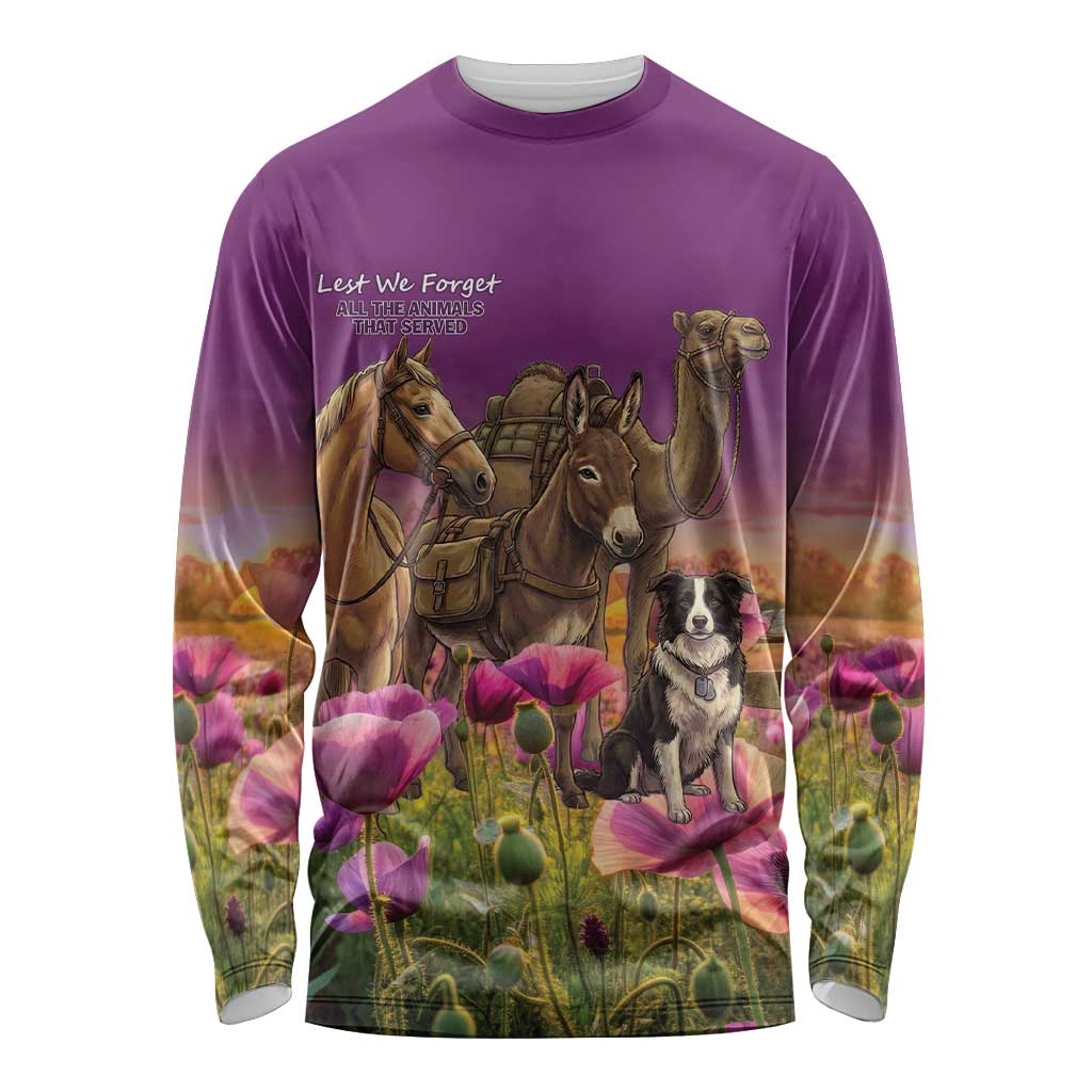 ANZAC Day Long Sleeve Shirt Lest We Forget The Animals Of War