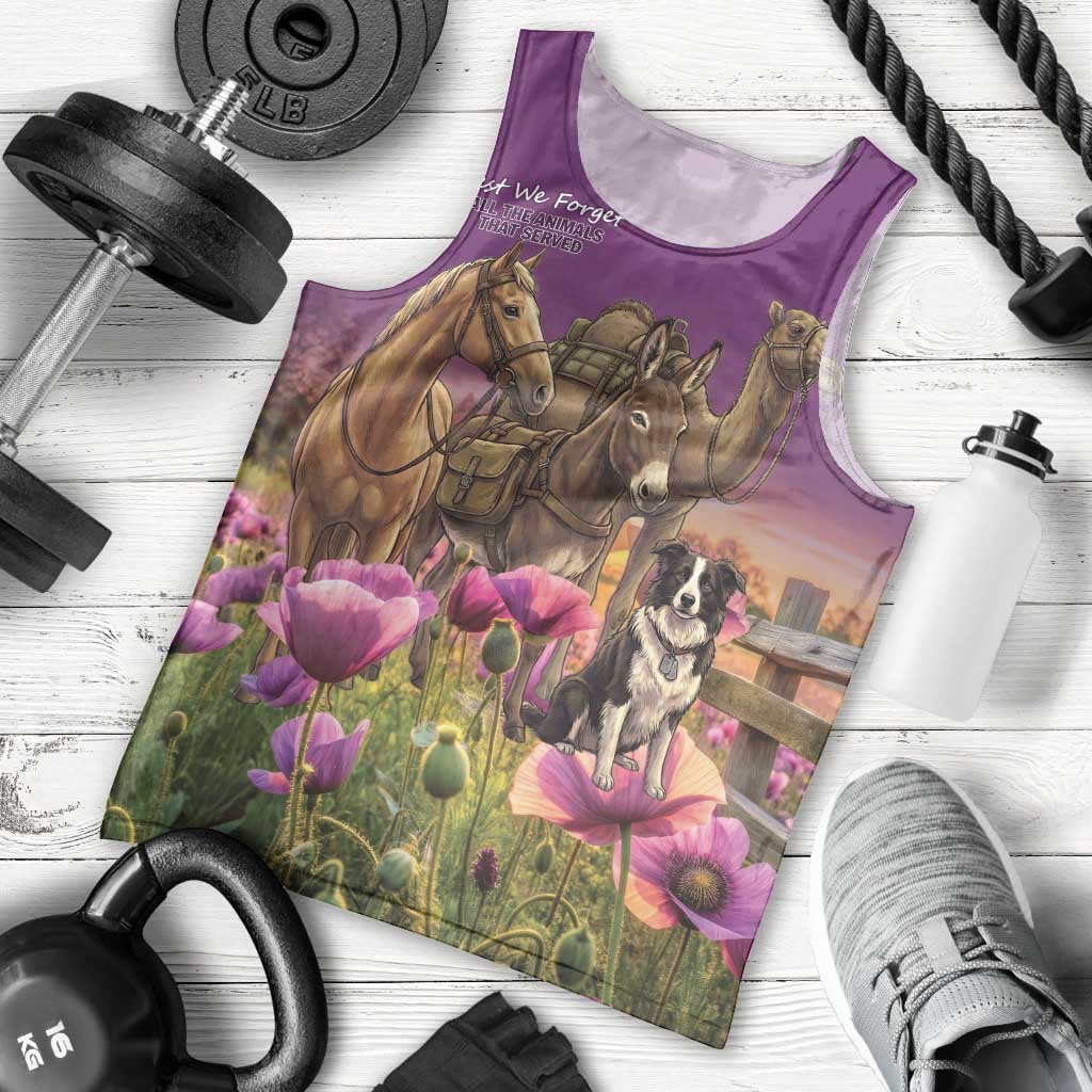 ANZAC Day Men Tank Top Lest We Forget The Animals Of War