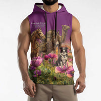 ANZAC Day Sleeveless Hoodie Lest We Forget The Animals Of War