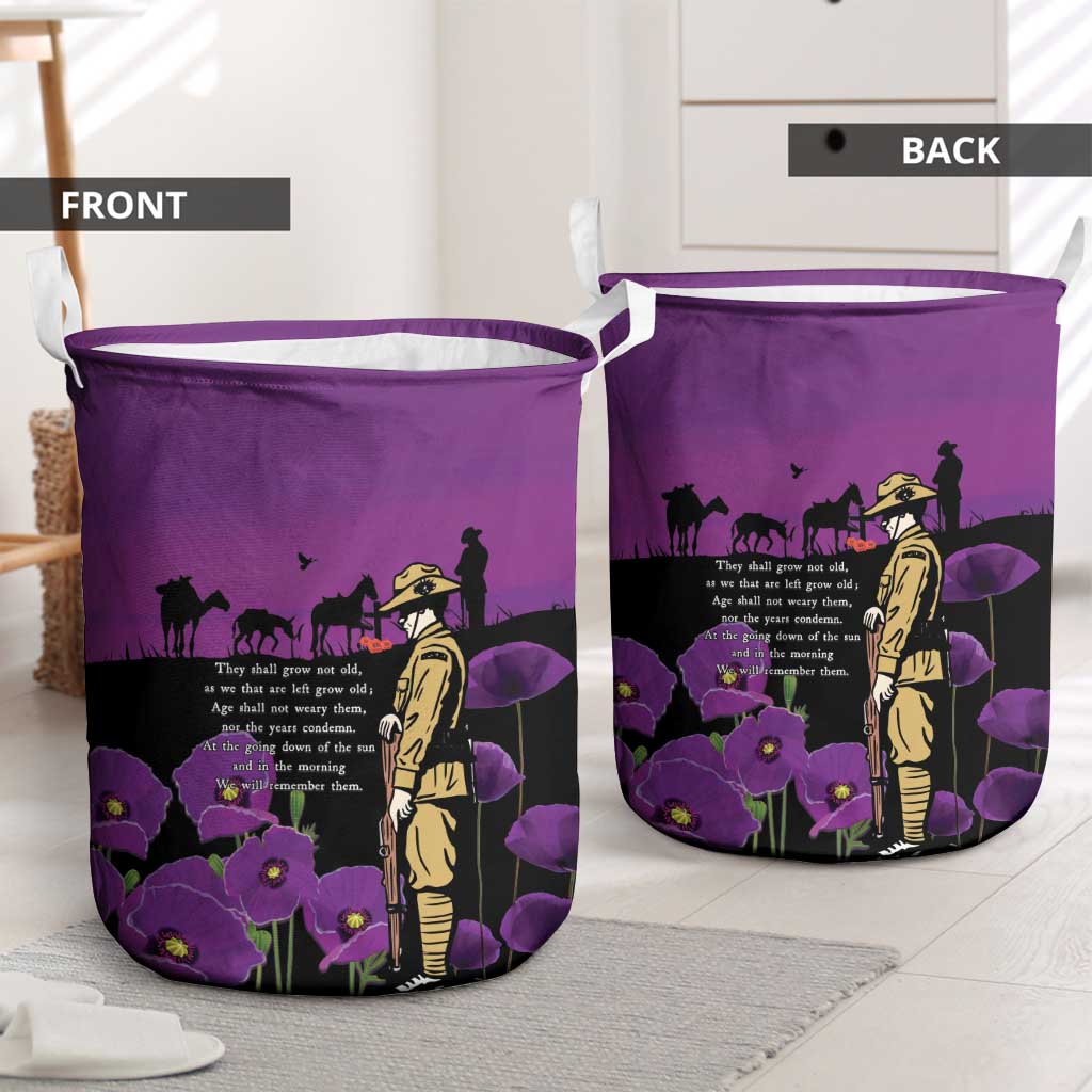 ANZAC Soldier and War Animals Laundry Basket We Will Remember Them