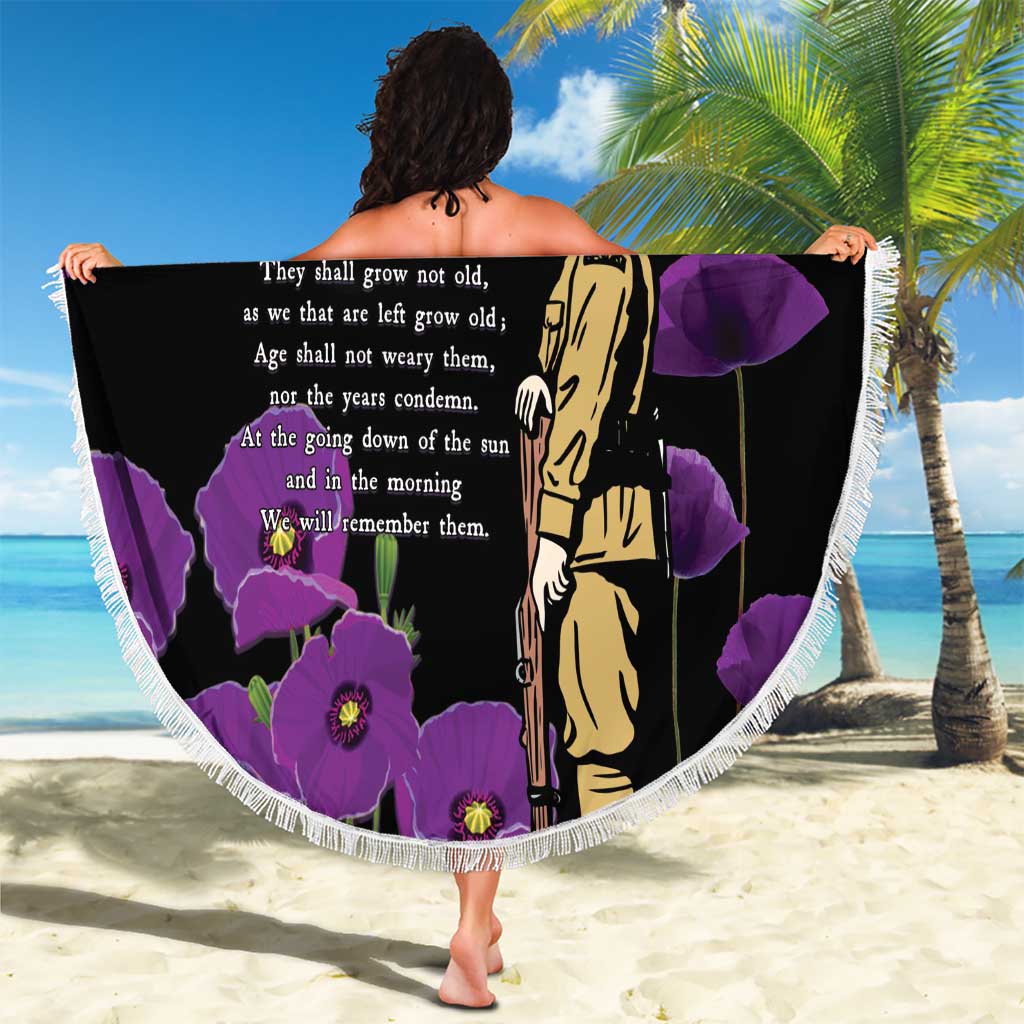 ANZAC Soldier and War Animals Beach Blanket We Will Remember Them
