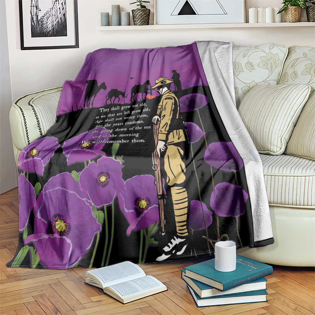 ANZAC Soldier and War Animals Blanket We Will Remember Them