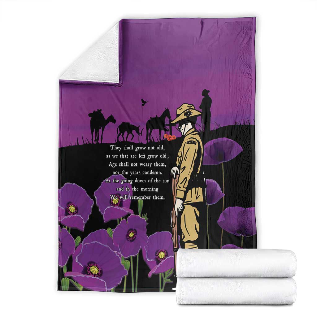 ANZAC Soldier and War Animals Blanket We Will Remember Them