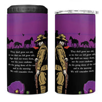 ANZAC Soldier and War Animals 4 in 1 Can Cooler Tumbler We Will Remember Them