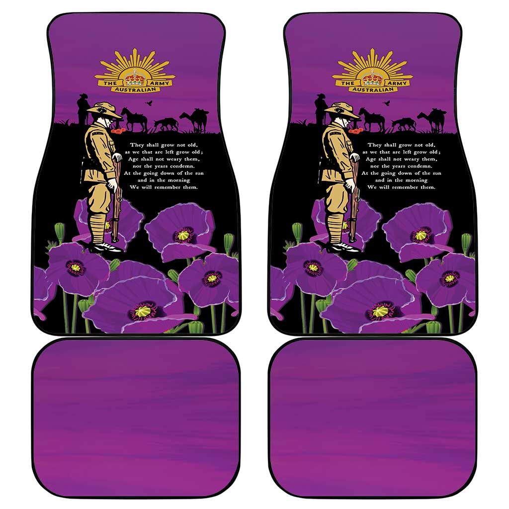 ANZAC Soldier and War Animals Car Mats We Will Remember Them