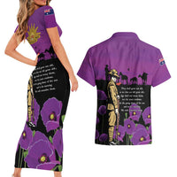 ANZAC Soldier and War Animals Couples Matching Short Sleeve Bodycon Dress and Hawaiian Shirt We Will Remember Them