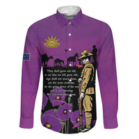 ANZAC Soldier and War Animals Family Matching Long Sleeve Bodycon Dress and Hawaiian Shirt We Will Remember Them LT15 Dad's Shirt - Long Sleeve Purple - Polynesian Pride