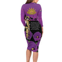 ANZAC Soldier and War Animals Family Matching Long Sleeve Bodycon Dress and Hawaiian Shirt We Will Remember Them LT15 - Polynesian Pride