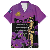 ANZAC Soldier and War Animals Family Matching Off The Shoulder Long Sleeve Dress and Hawaiian Shirt We Will Remember Them LT15 Dad's Shirt - Short Sleeve Purple - Polynesian Pride