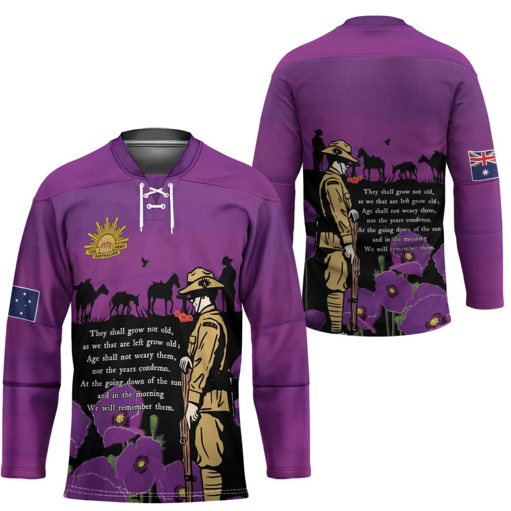 ANZAC Soldier and War Animals Hockey Jersey We Will Remember Them